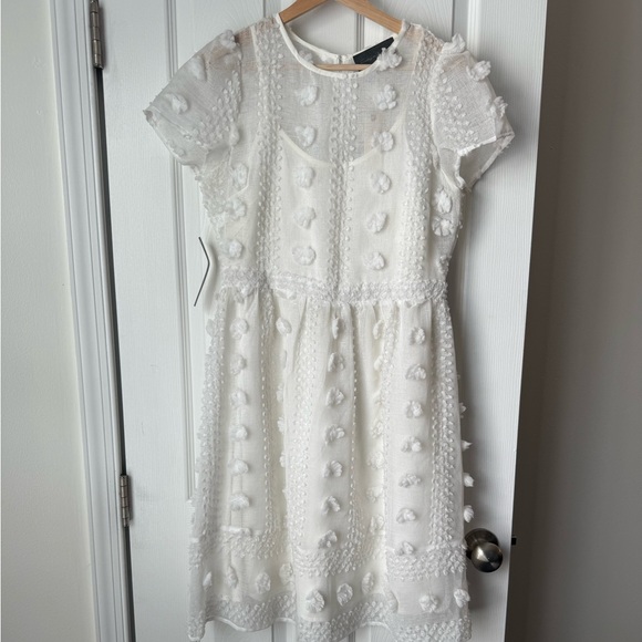 Anthropologie White Textured Dress - Picture 1 of 6
